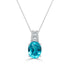 4.72Ct Blue Zircon Pendant With 0.15Tct Diamonds Set In 14K White Gold