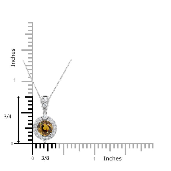 1.58ct Demantoid Garnet Pendant with 0.21ct Diamonds set in 14K White Gold