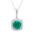 3.35ct Emerald pendant with 0.61tct diamonds set in 14K white gold