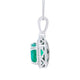 3.35ct Emerald pendant with 0.61tct diamonds set in 14K white gold