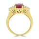 2.08ct Ruby Ring With 0.22tct Diamonds Set In 14K Yellow Gold