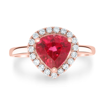 1.83ct Tourmaline Ring with 0.26tct Diamonds set in 14K Rose Gold