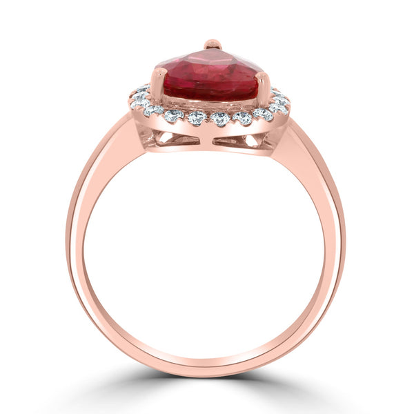 1.83ct Tourmaline Ring with 0.26tct Diamonds set in 14K Rose Gold
