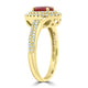 1.19Ct Ruby Ring With 0.40Tct Diamonds Set In 14K Yellow Gold