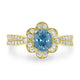 1.98ct Blue Zircon Ring with 0.34tct Diamonds set in 14K Yellow Gold