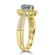 1.98ct Blue Zircon Ring with 0.34tct Diamonds set in 14K Yellow Gold