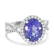 3.59ct Tanzanite Ring With 0.50tct Diamonds Set In 14kt White Gold