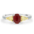 1.07Ct Ruby Ring With 0.54Tct Diamonds Set In 14K White Gold