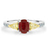 1.07Ct Ruby Ring With 0.54Tct Diamonds Set In 14K White Gold