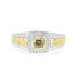 0.52ct Yellow Diamond Ring with 0.23ct Diamonds set in 14K Two Tone