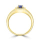 1.09ct Sapphire Men Rings with 0.43tct Diamond set in 14K Yellow Gold