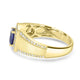 1.09ct Sapphire Men Rings with 0.43tct Diamond set in 14K Yellow Gold