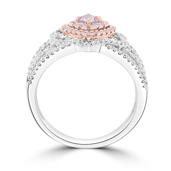 0.18ct Pink Diamond Rings with 0.65tct Diamond set in 14K Two Tone Gold