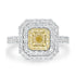 0.4ct Yellow Diamond Rings with 0.88tct Diamond set in 14K Two Tone Gold