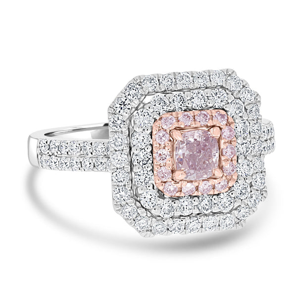 0.33ct Pink Diamond Rings with 0.92tct Diamond set in 14K Two Tone Gold