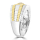 0.51ct Yellow Diamond Rings with 0.35tct Diamond set in 14K Two Tone Gold