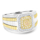 0.51ct Yellow Diamond Rings with 0.35tct Diamond set in 14K Two Tone Gold
