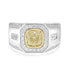 2ct Yellow Diamond Ring with 0.88ct Diamonds set in 14K Two Tone