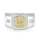 2ct Yellow Diamond Ring with 0.88ct Diamonds set in 14K Two Tone