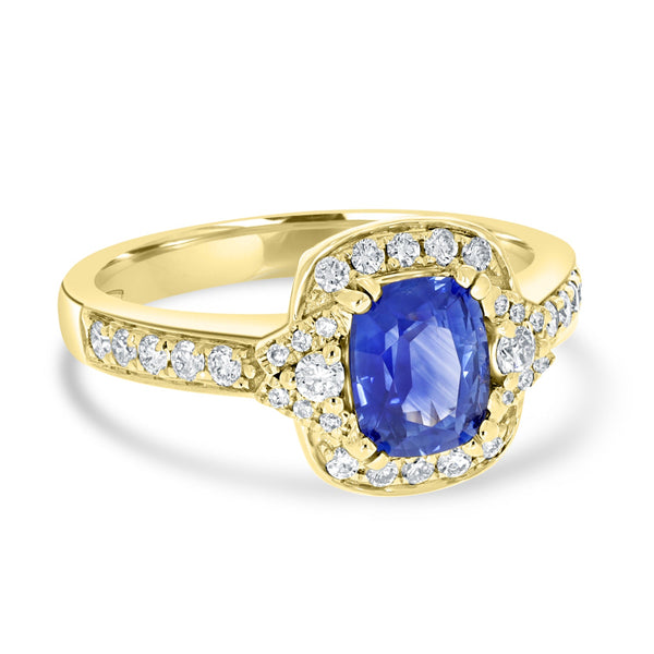 1.26ct Sapphire Rings with 0.37tct Diamond set in 14K Yellow Gold