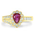 0.62Ct Ruby Ring With 0.34Tct Diamonds Set In 14K Yellow Gold