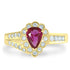 0.62Ct Ruby Ring With 0.34Tct Diamonds Set In 14K Yellow Gold
