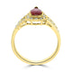 0.62Ct Ruby Ring With 0.34Tct Diamonds Set In 14K Yellow Gold