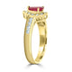 0.62Ct Ruby Ring With 0.34Tct Diamonds Set In 14K Yellow Gold