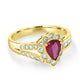 0.62Ct Ruby Ring With 0.34Tct Diamonds Set In 14K Yellow Gold