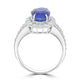 3.85ct Sapphire Ring with 0.78ct Diamonds set in Platinum 900