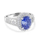 4.15ct Sapphire Ring with 0.68ct Diamonds set in Platinum 900