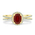 1.51Ct Ruby Ring With 0.27Tct Diamonds Set In 14K Yellow Gold