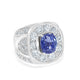 5.95ct Tanzanite Ring with 2.76ct Diamonds set in Platinum