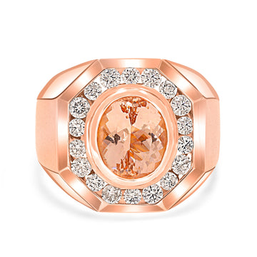 4.58ct Morganite Ring with 1.88ct Diamonds set in 14K Rose Gold