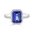 2.30ct Tanzanite ring with 0.19tct diamonds set in 14K white gold