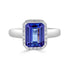 2.30ct Tanzanite ring with 0.19tct diamonds set in 14K white gold