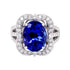 7.24Ct Tanzanite And 0.86Tct Diamond Set 14Kt White Gold Trident Band