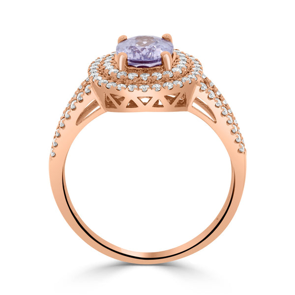 1.53ct Sapphire Rings with 0.44tct diamonds set in 18KT rose gold
