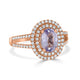 1.53ct Sapphire Rings with 0.44tct diamonds set in 18KT rose gold