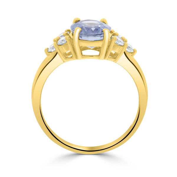 2.56ct Sapphire Rings with 0.40tct diamonds set in 14KT yellow gold