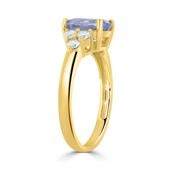 2.56ct Sapphire Rings with 0.40tct diamonds set in 14KT yellow gold