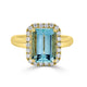 3.31ct Aquamarine ring with 0.32tct diamonds set in 14K yellow gold