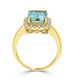 3.31ct Aquamarine ring with 0.32tct diamonds set in 14K yellow gold