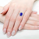 Cushion Cut 5.26Ct Tanzanite Ring With 0.87Tct Diamond Halo And Pave 14Kt White Gold Band