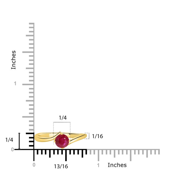 0.54ct Ruby Rings set in 14k yellow gold