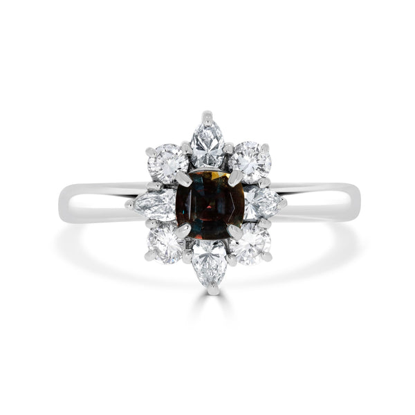 0.40ct Alexandrite Rings With 0.67tct Diamonds Set In Platinum 900 Platinum