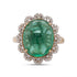 Princess Diana Halo 8.38Ct Emerald Oval And 0.44Tct Diamond 14Kt Yellow Gold Ring
