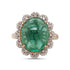 Princess Diana Halo 8.38Ct Emerald Oval And 0.44Tct Diamond 14Kt Yellow Gold Ring