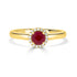 0.52Ct Ruby Ring With 0.09Tct Diamonds Set In 14K Yellow Gold