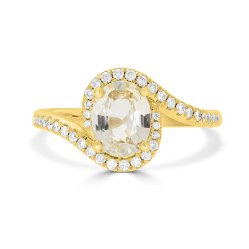1.61ct Sapphire Rings with 0.27tct diamonds set in 14KT yellow gold